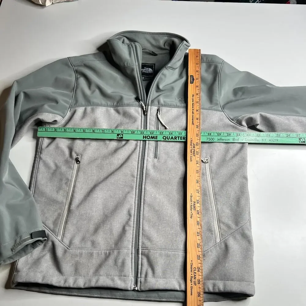 The North Face Mens Softshell Jacket Gray Green Full Zip‎ Outdoor Size M